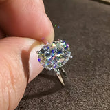 Solitaire 3.50 ct DEW Oval Cut White Moissanite in Engagement Ring 18K Gold Plated Vermeil