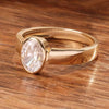2.4 ct DEW Certified Oval Cut White Moissanite Solitaire Ring For Engagement 18K Gold P 18K Gold Plated