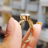 2.4 ct DEW Certified Oval Cut White Moissanite Solitaire Ring For Engagement 18K Gold P 18K Gold Plated