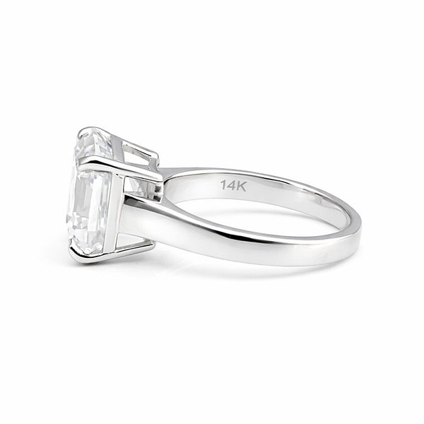 5.7ct DEW White Moissanite Asscher Solitaire Ring