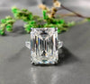 5.90 ct DEW Emerald Cut Certified White Solitaire Moissanite Ring For Mother 18K Gold P 18K Gold Plated