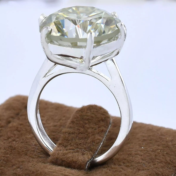 8.30 ct DEW Certified Round Cut White Moissanite Solitaire 925 Sterling Ring For Wife 1 18K Gold Plated