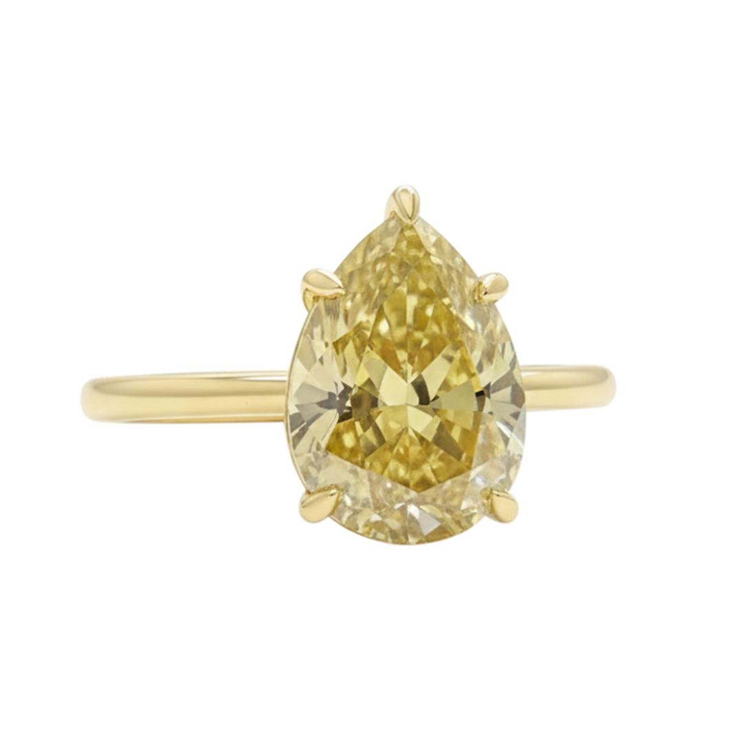 9.30 ct DEW Champagne Moissanite Solitaire Ring in – RARE Find 18K Gold Plated