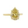 9.30 ct DEW Champagne Moissanite Solitaire Ring in – RARE Find 18K Gold Plated in 18K Gold Plated Vermeil