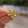 9.3ct DEW Champagne Moissanite Pear Solitaire Ring