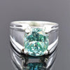 8.30 ct DEW Certified Cushion Cut Blue Moissanite Solitaire Ring In 18K Gold Plated Ver 18K Gold Plated