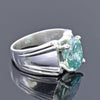 8.30 ct DEW Certified Cushion Cut Blue Moissanite Solitaire Ring In 18K Gold Plated Ver 18K Gold Plated