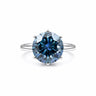 Certified 2.75 ct DEW Blue Moissanite Ring Round Cut In For Sister 18K Gold Plated Vermeil in 18K Gold Plated Vermeil