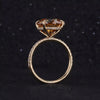 4 ct DEW Certified Round Cut Champagne Moissanite Ring With Accents Wedding 18K Gold Plated