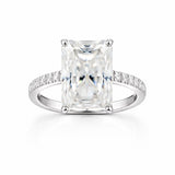 18.10 ct DEW Certified Radiant Cut Moissanite Ring For Birthday Gift Idea 18K Gold Plated