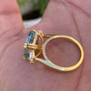 12.20 ct DEW Ascher Cut Certified Blue Moissanite Ring For Someone Special Gift 18K Gol 18K Gold Plated