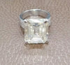 12.65 ct DEW Certified Emerald Cut Moissanite Solitaire Ring in For New Year 18K Gold P 18K Gold Plated