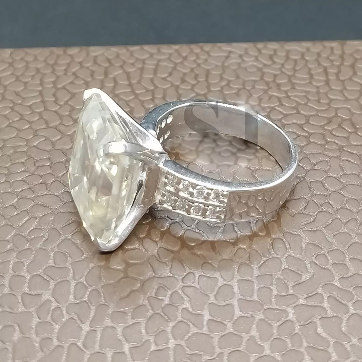 12.65 ct DEW Certified Emerald Cut Moissanite Solitaire Ring in For New Year 18K Gold P 18K Gold Plated