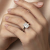 27.5ct DEW White Moissanite Emerald Solitaire Ring