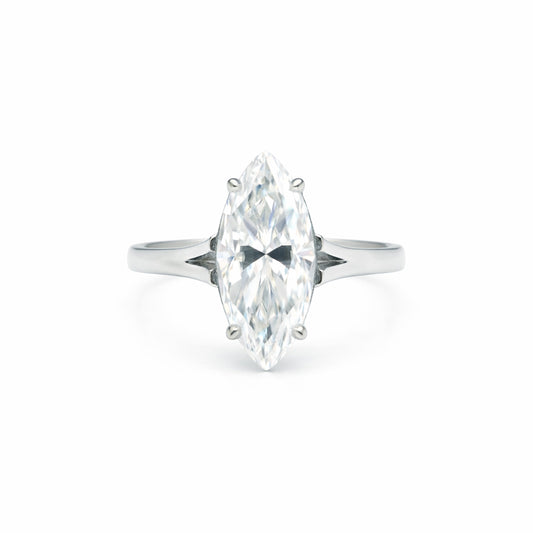 2.50 carat marquise cut lab-grown diamond ring in 18k gold vermeil setting