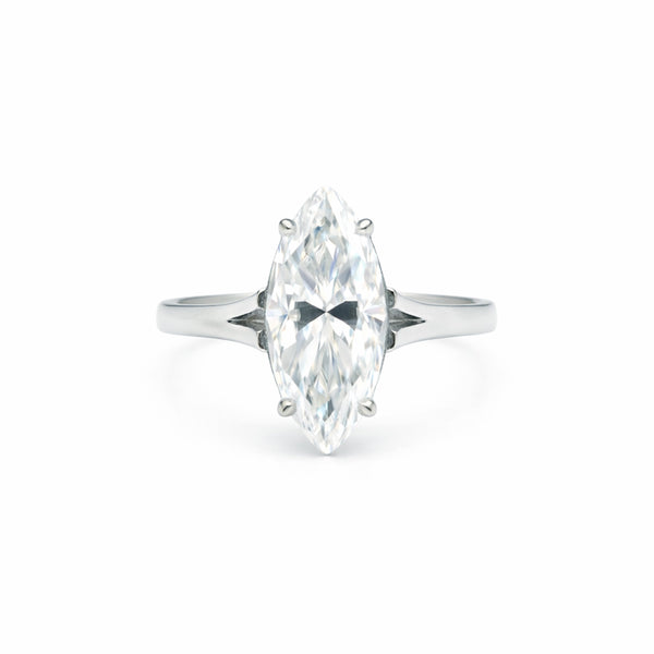 9 ct DEW Certified White Moissanite Solitaire Ring. For Anniversary Gift 18K Gold Plate 18K Gold Plated