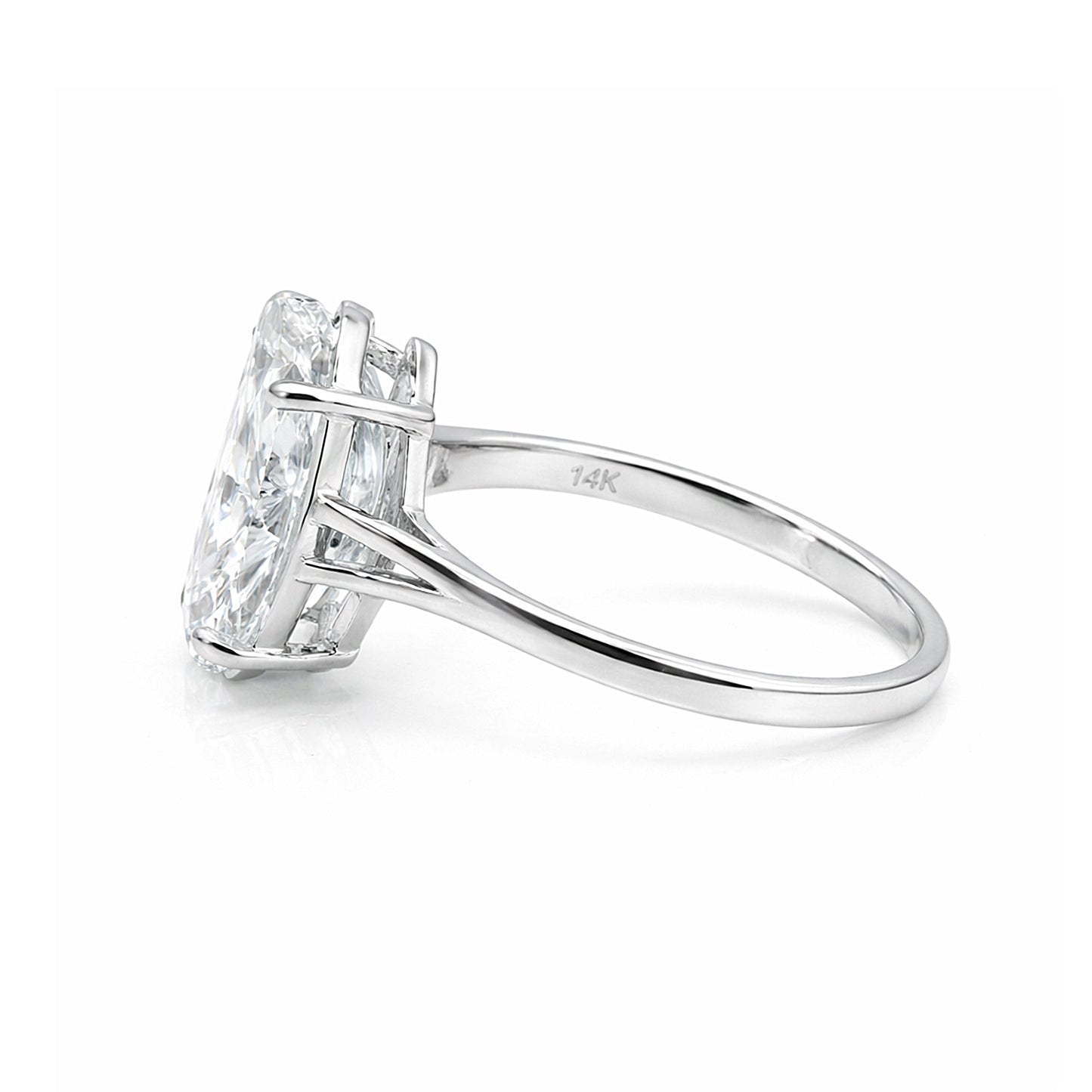 9 ct DEW Certified White Moissanite Solitaire Ring. For Anniversary Gift 18K Gold Plate 18K Gold Plated