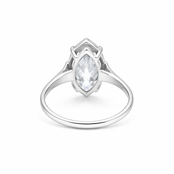 9 ct DEW Certified White Moissanite Solitaire Ring. For Anniversary Gift 18K Gold Plate 18K Gold Plated