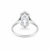 Close-up of marquise cut lab diamond, VS1 clarity, full crown and pavilion