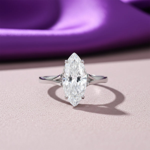 925 sterling silver inner band with 18k gold vermeil on marquise solitaire