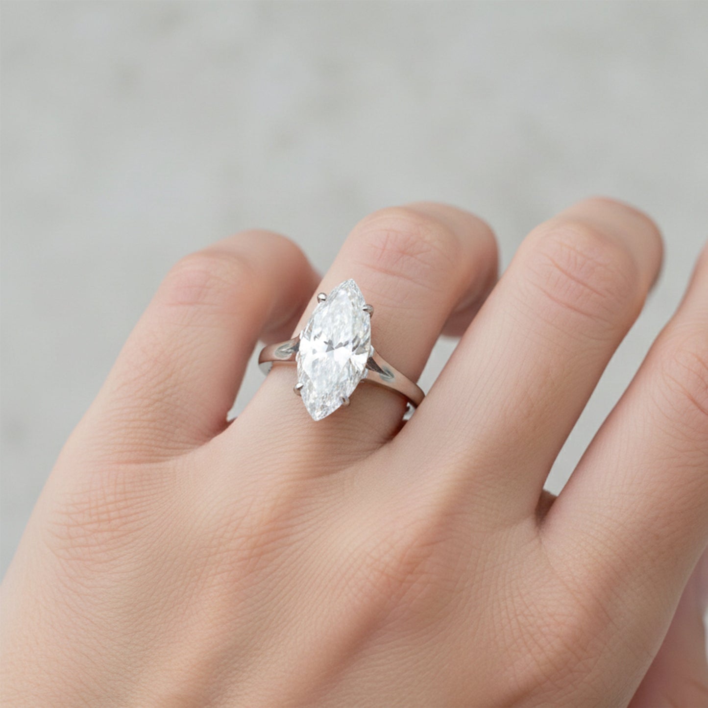 9 ct DEW Certified White Moissanite Solitaire Ring. For Anniversary Gift 18K Gold Plate 18K Gold Plated