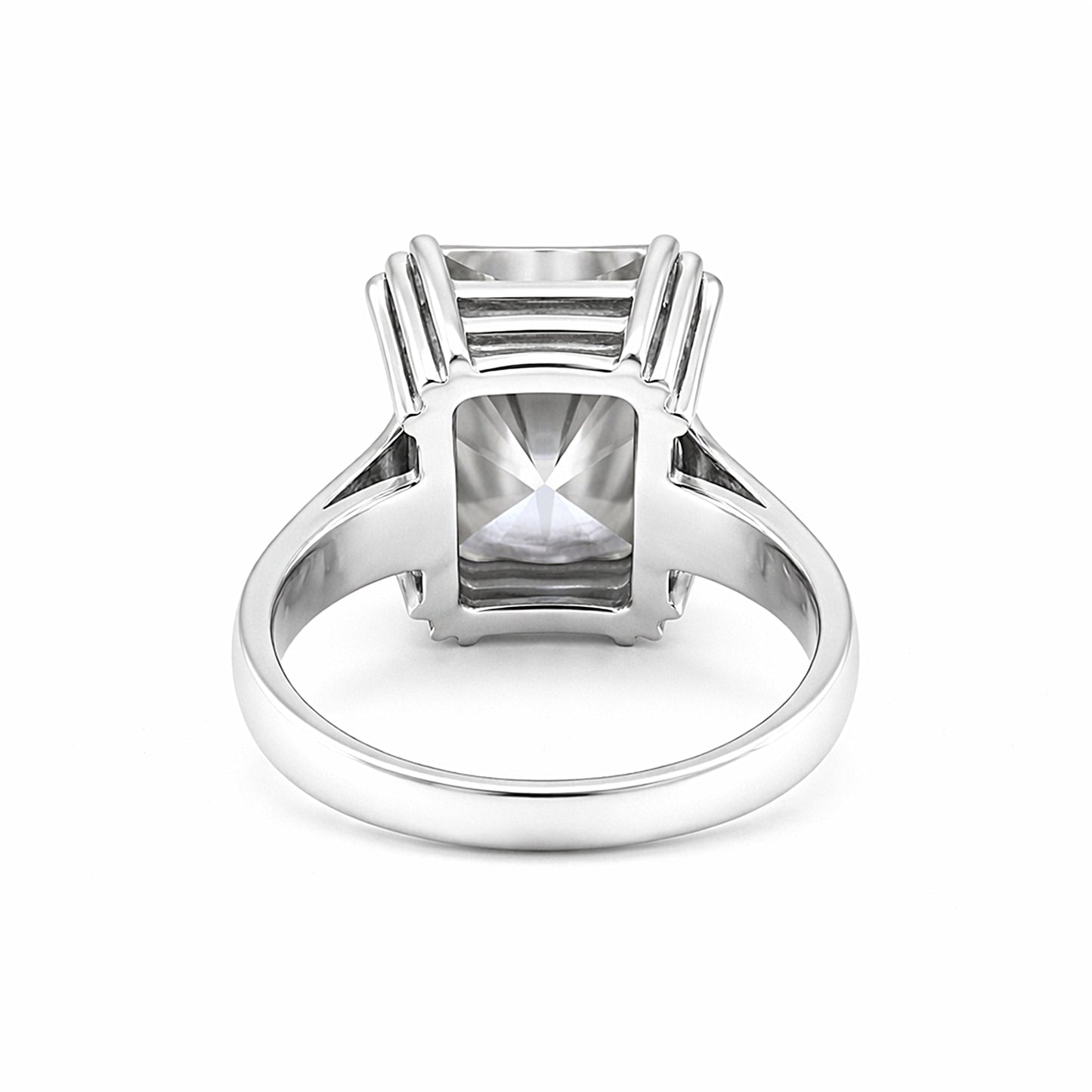 9.45ct DEW White Moissanite Radiant Solitaire Ring