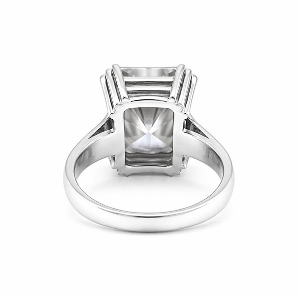 9.45ct DEW White Moissanite Radiant Solitaire Ring