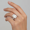 9.45ct DEW White Moissanite Radiant Solitaire Ring