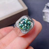 5.80ct DEW Blue Moissanite Round Solitaire Ring