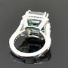 8.7ct DEW Blue Moissanite Asscher Solitaire Ring