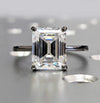 2.52 ct DEW Emerald Cut Certified F VS1 White Moissanite Ring For Lady 18K Gold Plated 18K Gold Plated