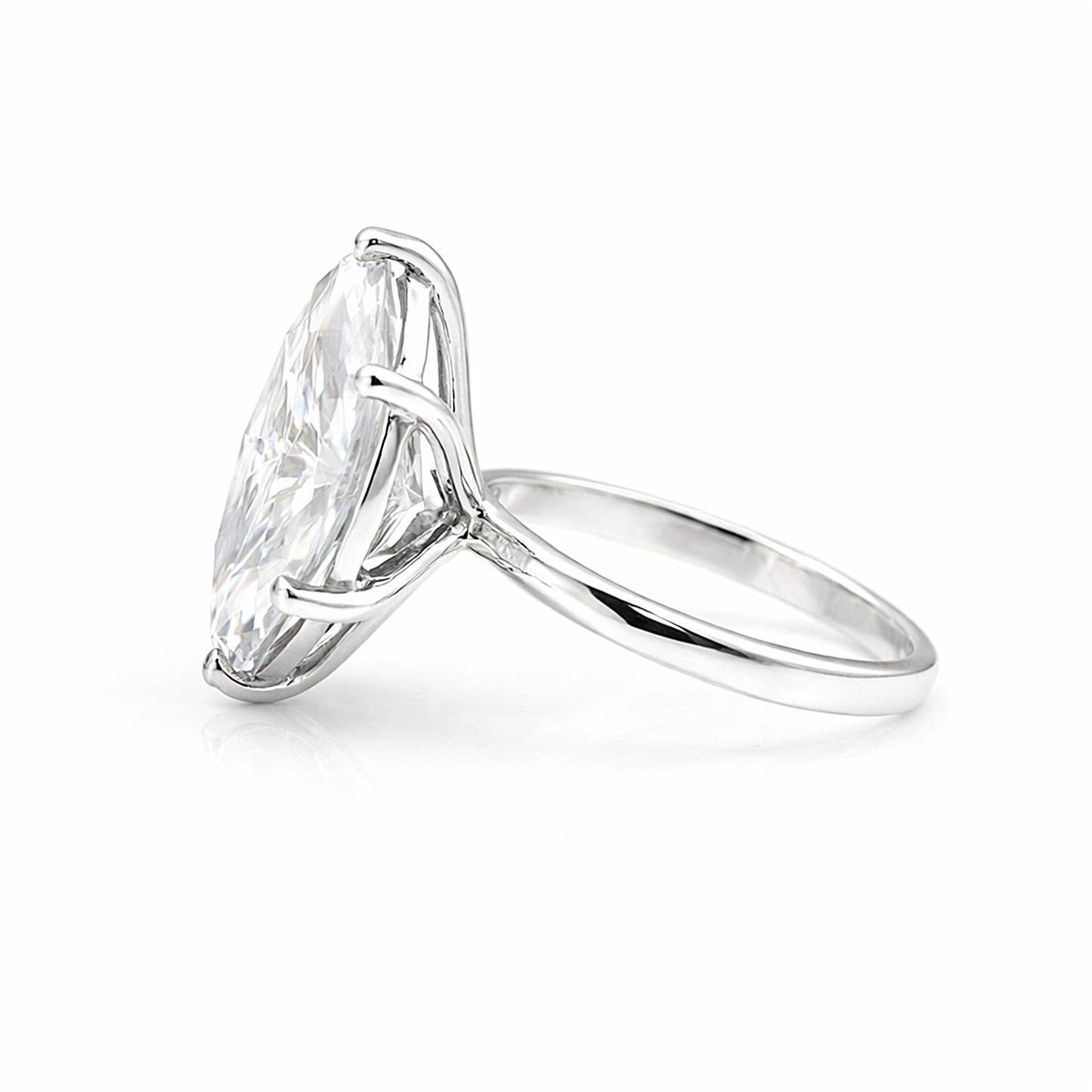 9 ct DEW Certified White Moissanite Solitaire Ring Valentine's Day Gift 18K Gold Plated