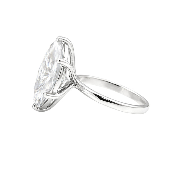 3.00 Ct Marquise Cut Lab Grown Diamond Ring — VS1 Clarity, 18k Gold Vermeil