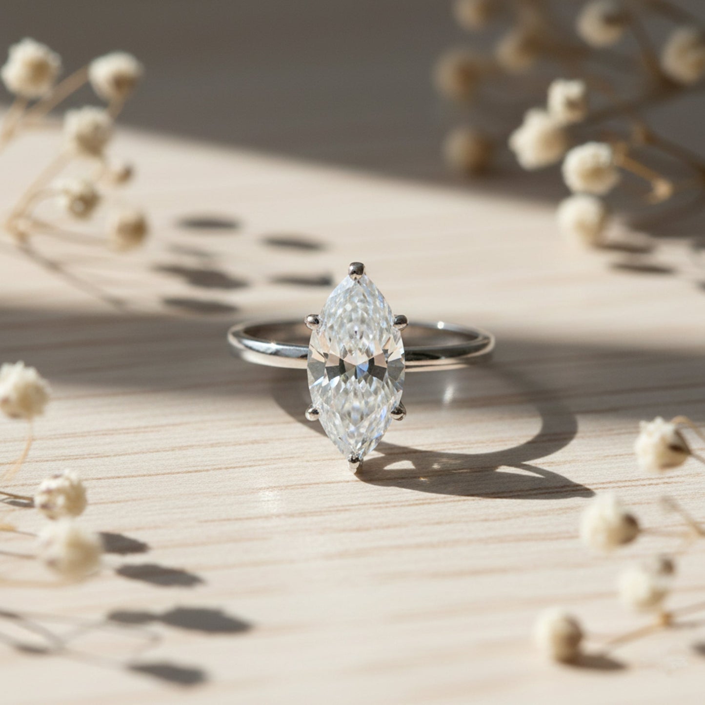 9 ct DEW Certified White Moissanite Solitaire Ring Valentine's Day Gift 18K Gold Plated