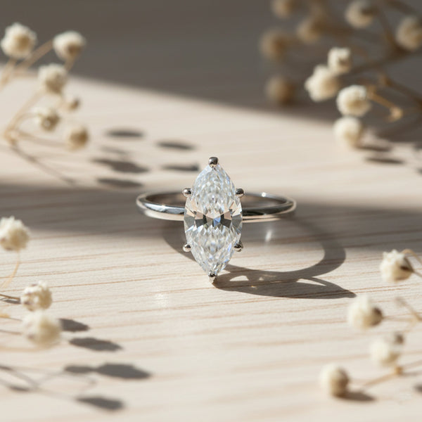 9 ct DEW Certified White Moissanite Solitaire Ring Valentine's Day Gift 18K Gold Plated