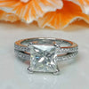 4.25ct DEW White Moissanite Princess Solitaire Ring