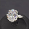 4.0ct DEW White Moissanite Oval Solitaire Ring