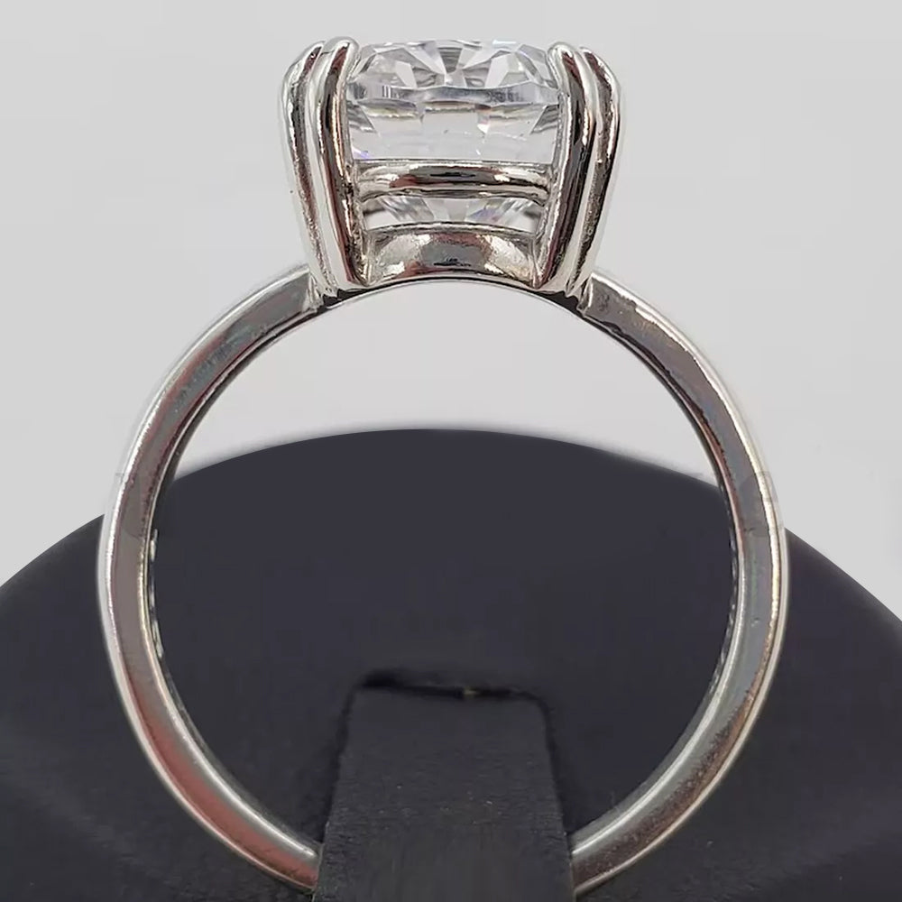 4.0ct DEW White Moissanite Oval Solitaire Ring