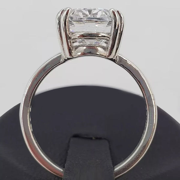 4.0ct DEW White Moissanite Oval Solitaire Ring