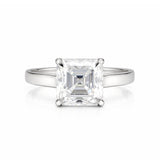 2.80 carat asscher cut lab-grown diamond ring in 18k gold vermeil setting