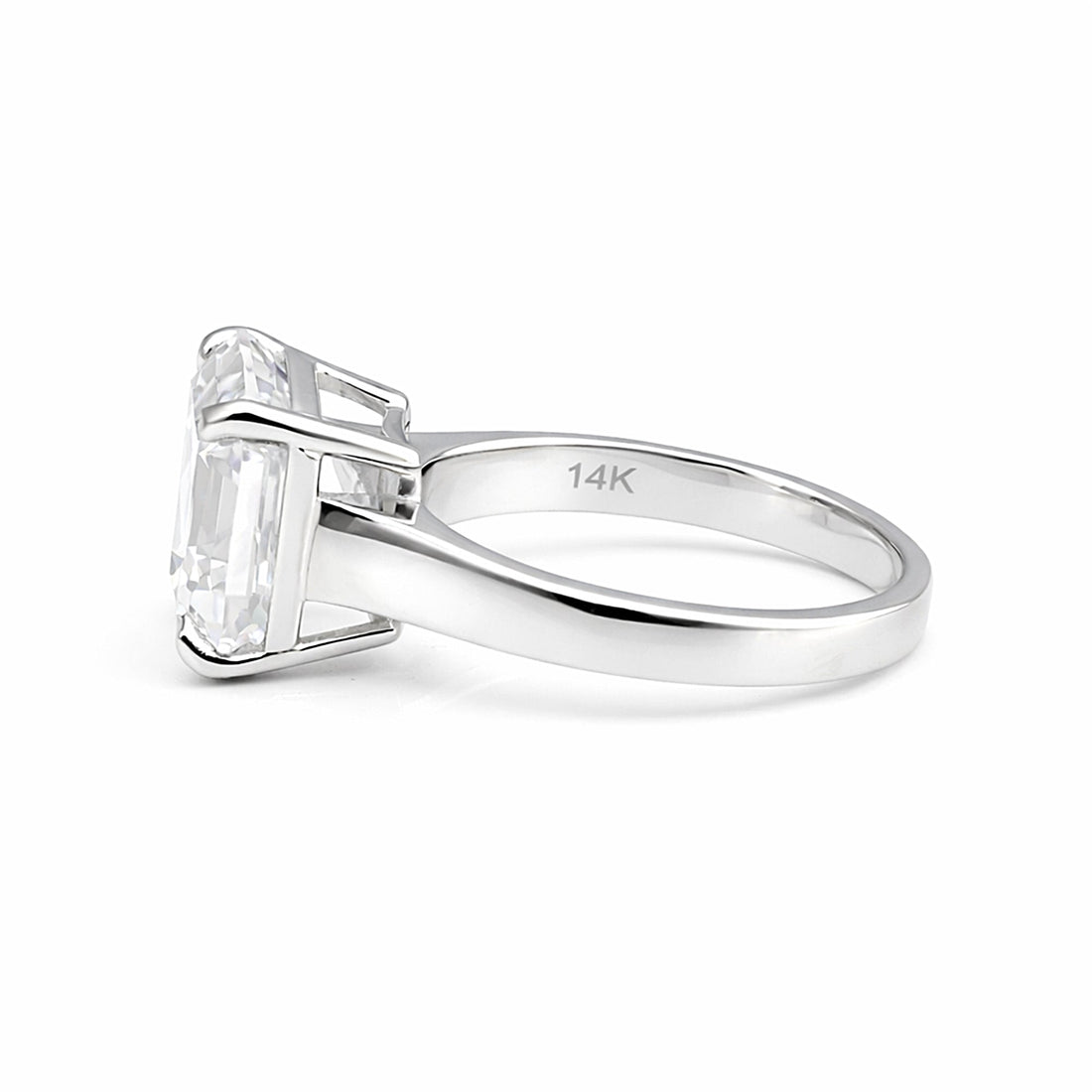 5.4ct DEW White Moissanite Asscher Solitaire Ring