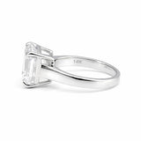 Close-up of 2.8ct asscher cut lab diamond, VS1 clarity, full crown view