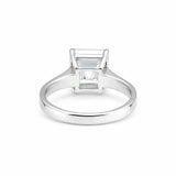 Inner band of 925 sterling silver with 18k gold vermeil on asscher solitaire