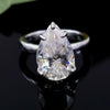 8.35ct DEW White Moissanite Pear Solitaire Ring