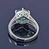 5.5ct DEW Blue Moissanite Round Solitaire Ring