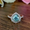 4.70 ct DEW Gold Vermeil EGL Certified Pear Cut Blue Moissanite Solitaire Ring