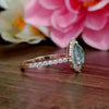 4.70 ct DEW Gold Vermeil EGL Certified Pear Cut Blue Moissanite Solitaire Ring