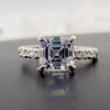 4.7ct DEW White Moissanite Asscher Solitaire Ring