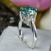 3.65 ct DEW Blue Moissanite Round Solitaire Ring - 18K Gold Vermeil on 925 Sterling Silver