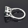 7.5 ct DEW Blue Moissanite Asscher Solitaire Ring - 18K Gold Vermeil on 925 Sterling Silver